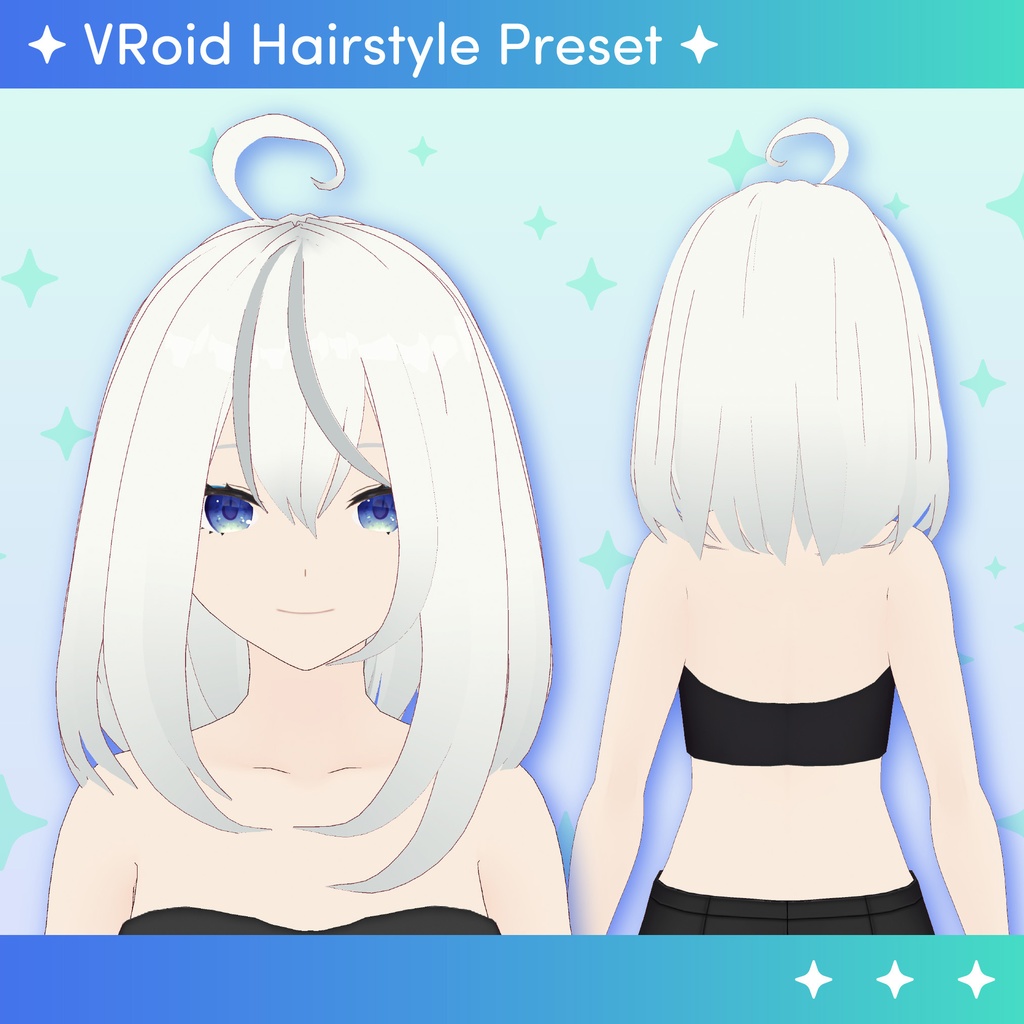 [VRoid] Long Hair / 髪型　アシンメトリーロング