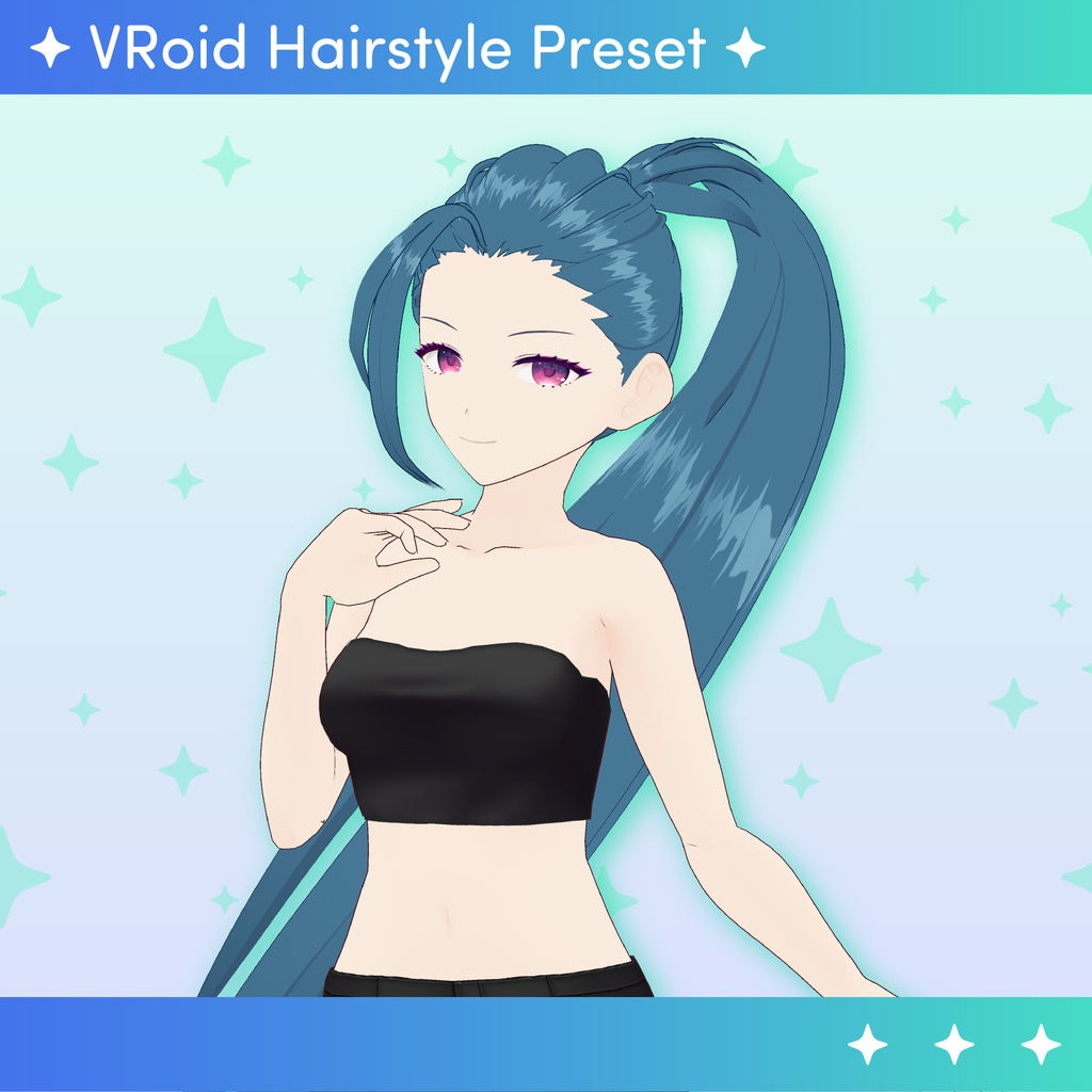 [VRoid] Ponytail hair / 髪型　オールバック・ポニテ