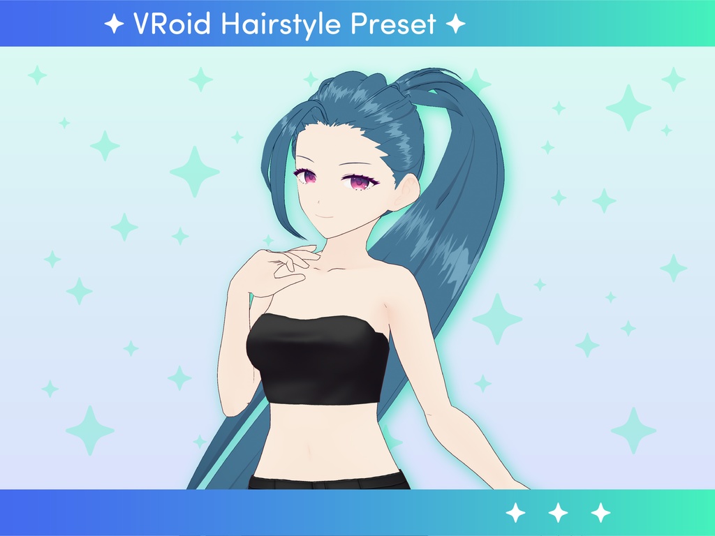 [VRoid] Ponytail hair / 髪型　オールバック・ポニテ