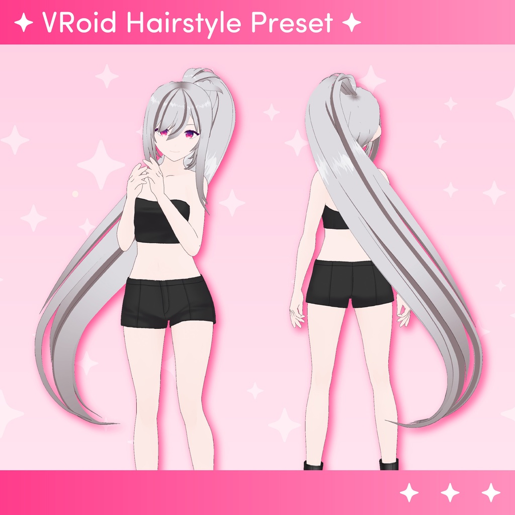 [VRoid] Ponytail Hair / 髪型　男女兼用　ポニーテール