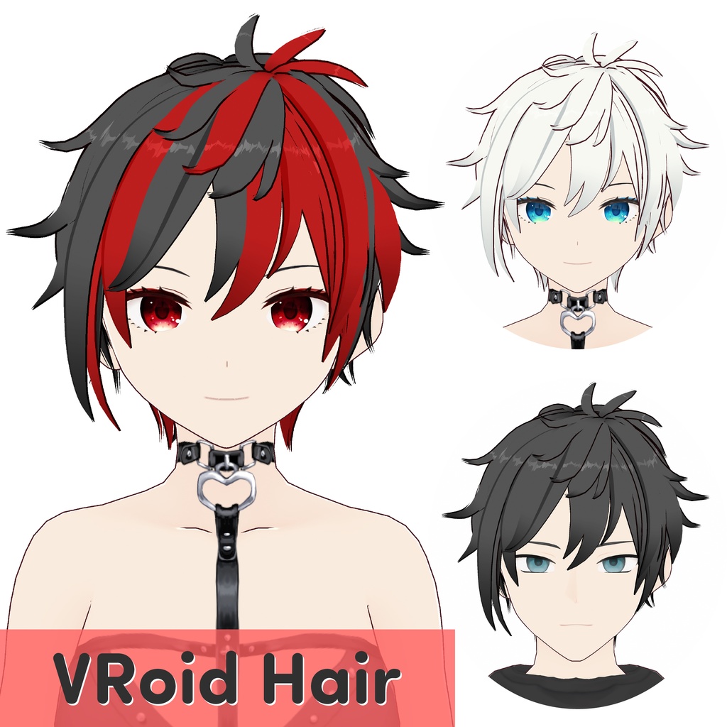 [VRoid] Short Hair / 髪型　男女兼用　アシンメトリーショート