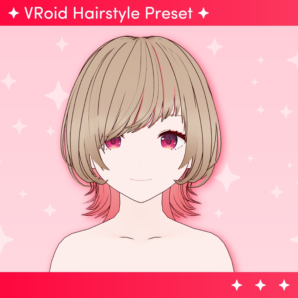 [VRoid] Wolf cut Hair / 髪型 ２色ウルフカット