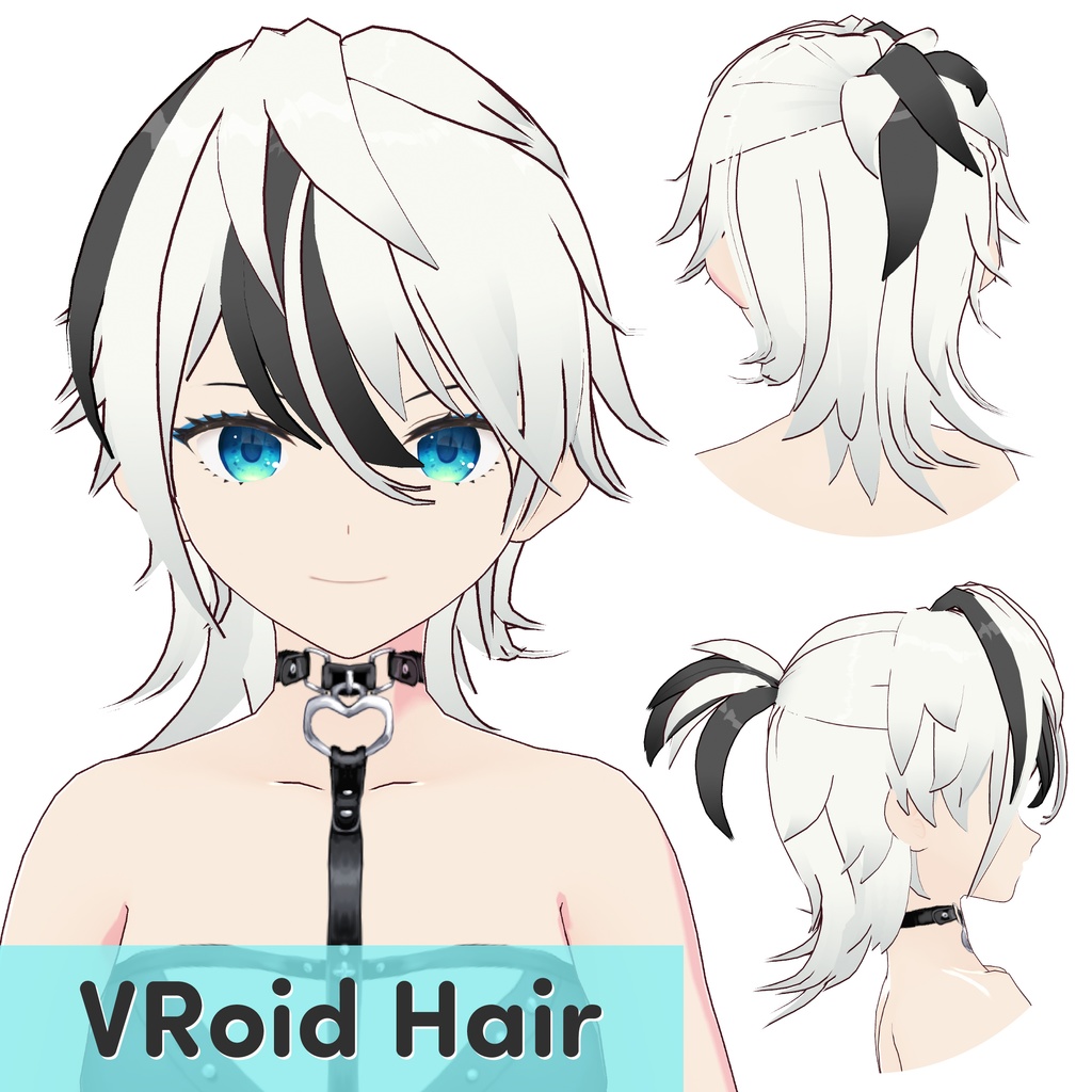 [VRoid] Wolf cut with pony tail Hair / 髪型  ウルフポニテ