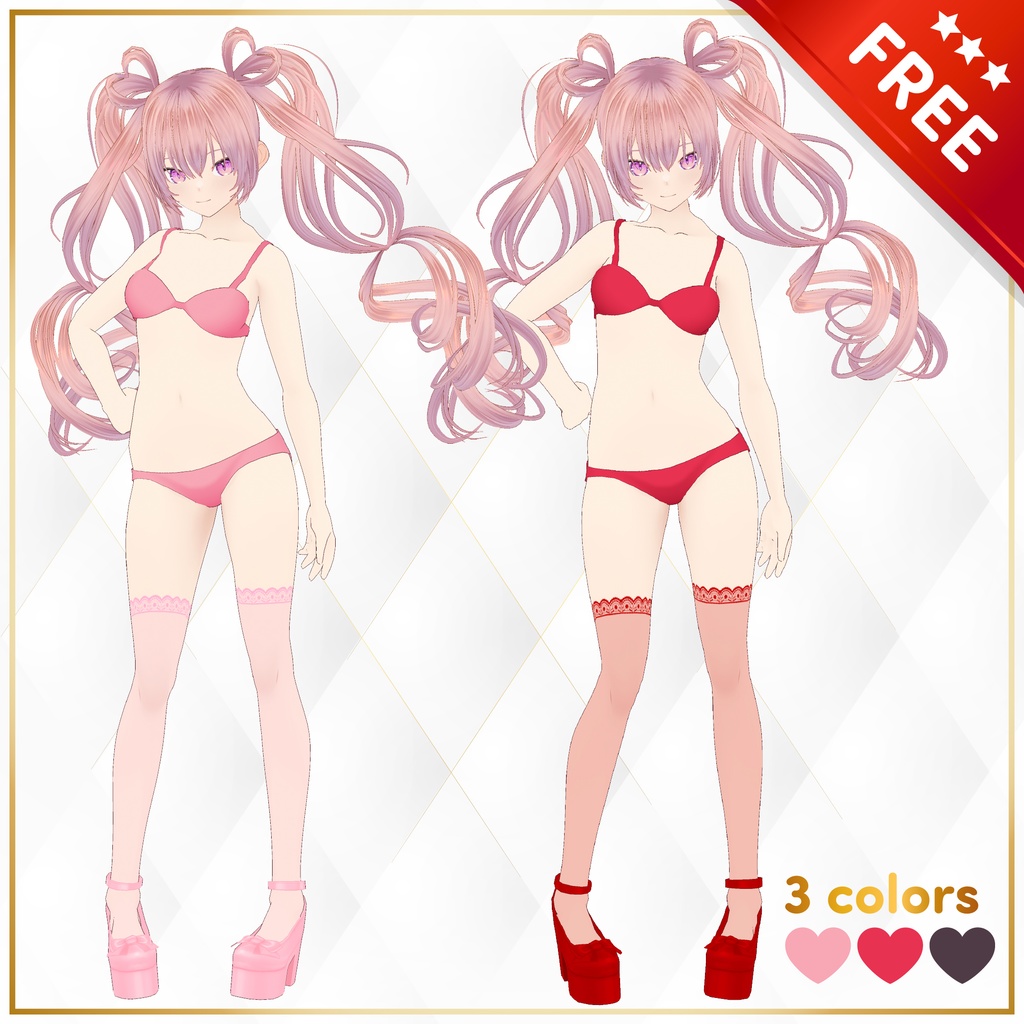 【FREE/ 無料】[VRoid] simple swimwear / シンプルな水着 