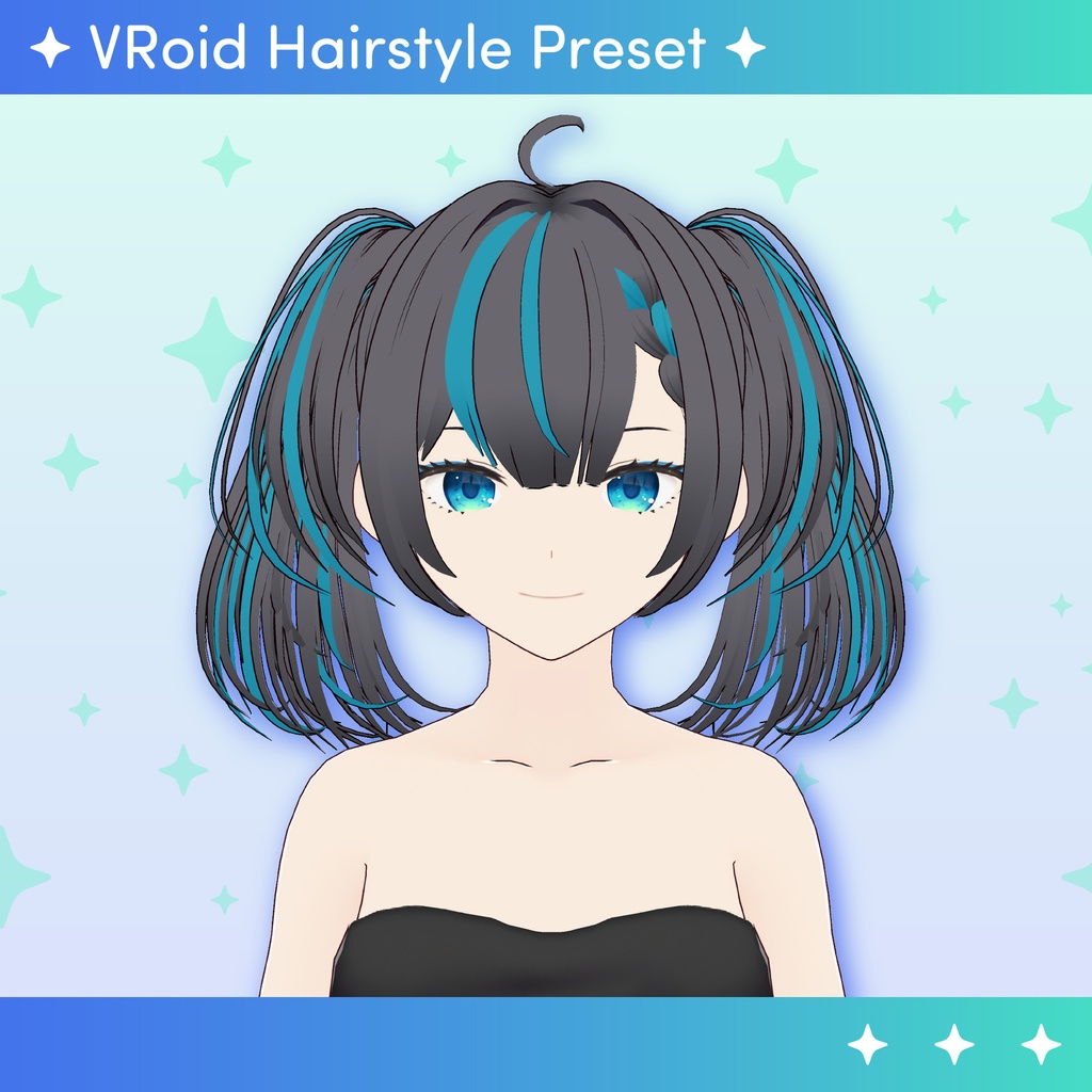 [VRoid] Twin tails Hair / 髪型 レイヤー ツインテール
