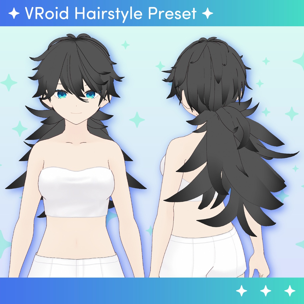 [VRoid] Ponytail Hair / 髪型　男女兼用　ポニーテール