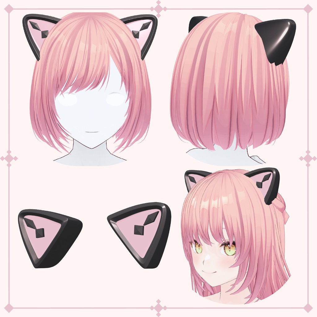 Cyber cat ears / サイバー猫耳 [VRoid] 