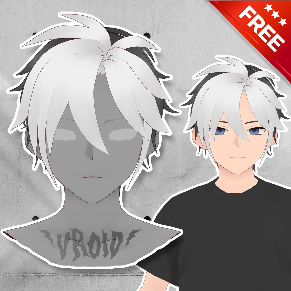 【FREE/ 無料】[VRoid] Unisex Short Hair / 髪型　男女兼用　ショートヘア