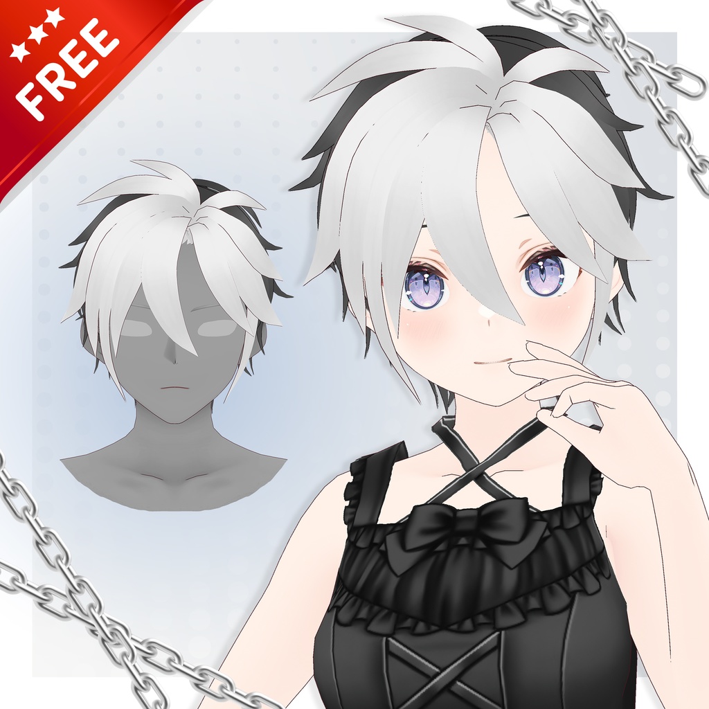 【FREE/ 無料】[VRoid] Unisex Short Hair / 髪型　男女兼用　ショートヘア