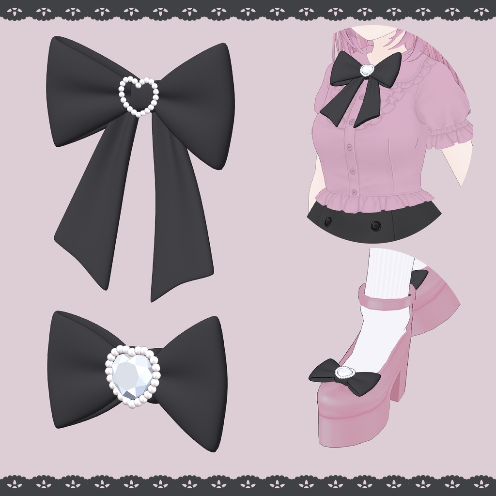 [VRoid] Ribbons for Anywhere / どこでもリボン(地雷)