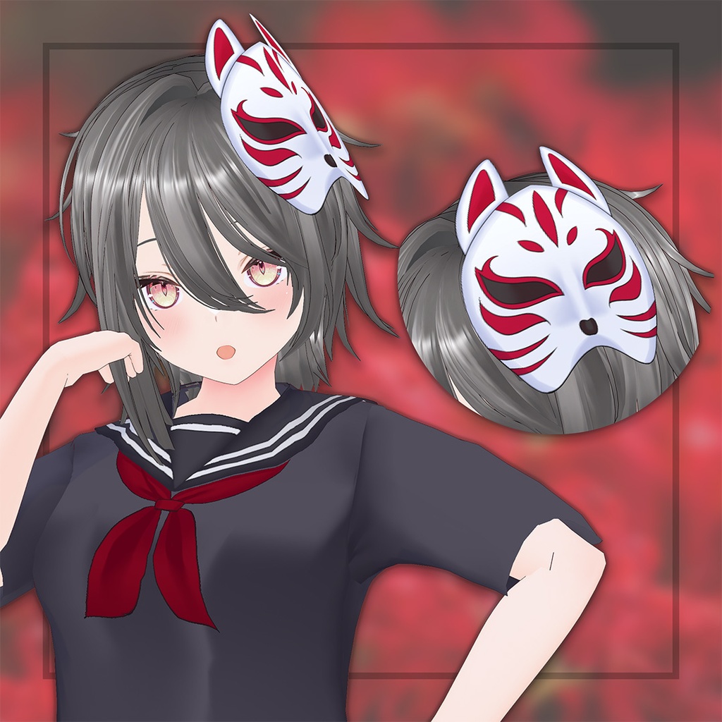 [VRoid] Fox mask / 狐のお面