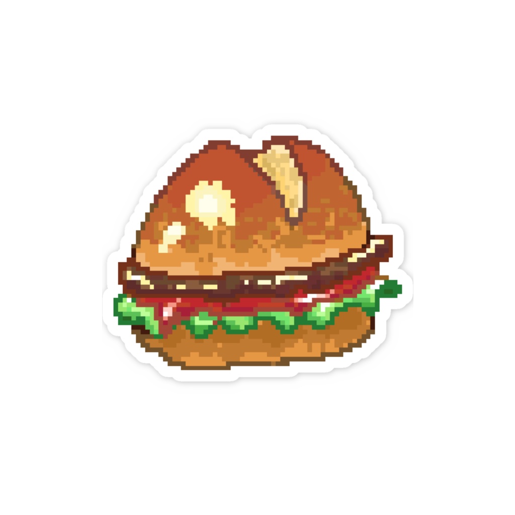 ドット絵ハンバーガーステッカー