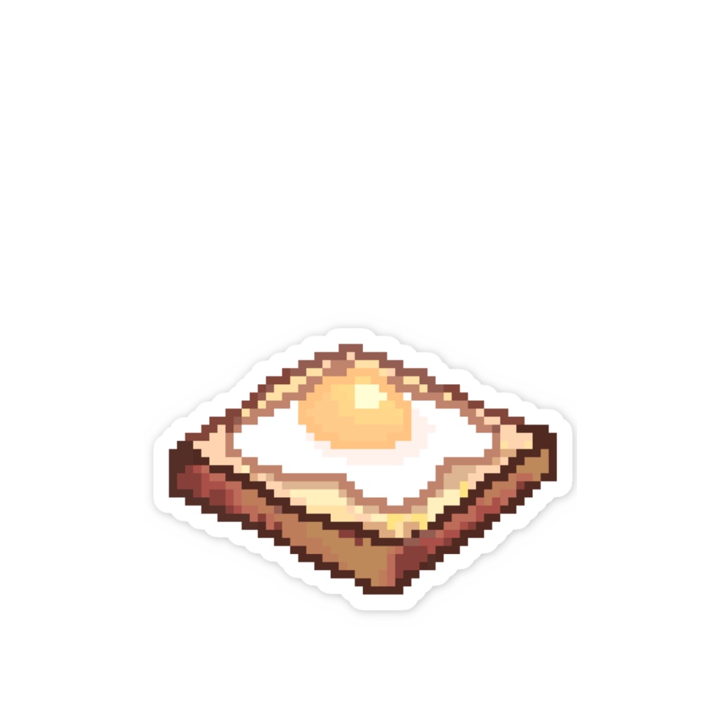 ドット絵食パン+目玉焼きステッカー