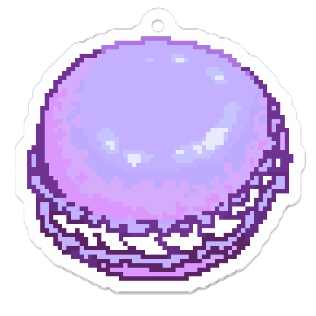 紫のマカロンアクリルキーホルダー