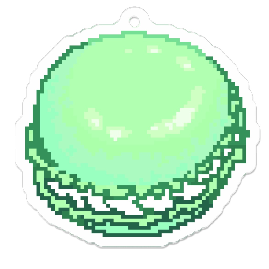 黄緑のマカロンアクリルキーホルダー