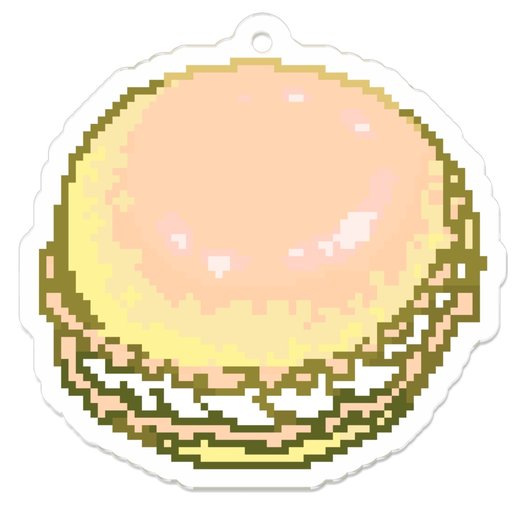 黄色のマカロンアクリルキーホルダー