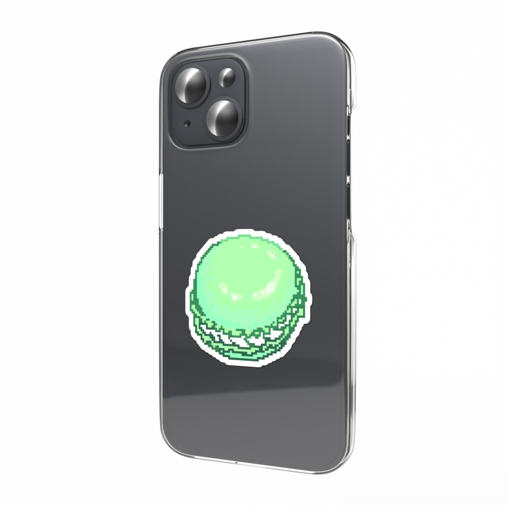 黄緑のマカロンステッカー