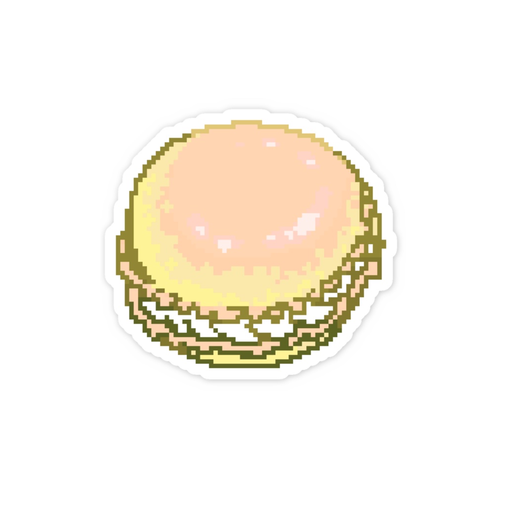 黄色のマカロンステッカー