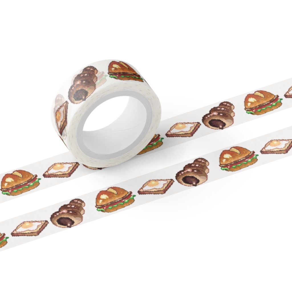 パンマスキングテープ（チョココロネ+ハンバーガー+目玉焼き食パン）
