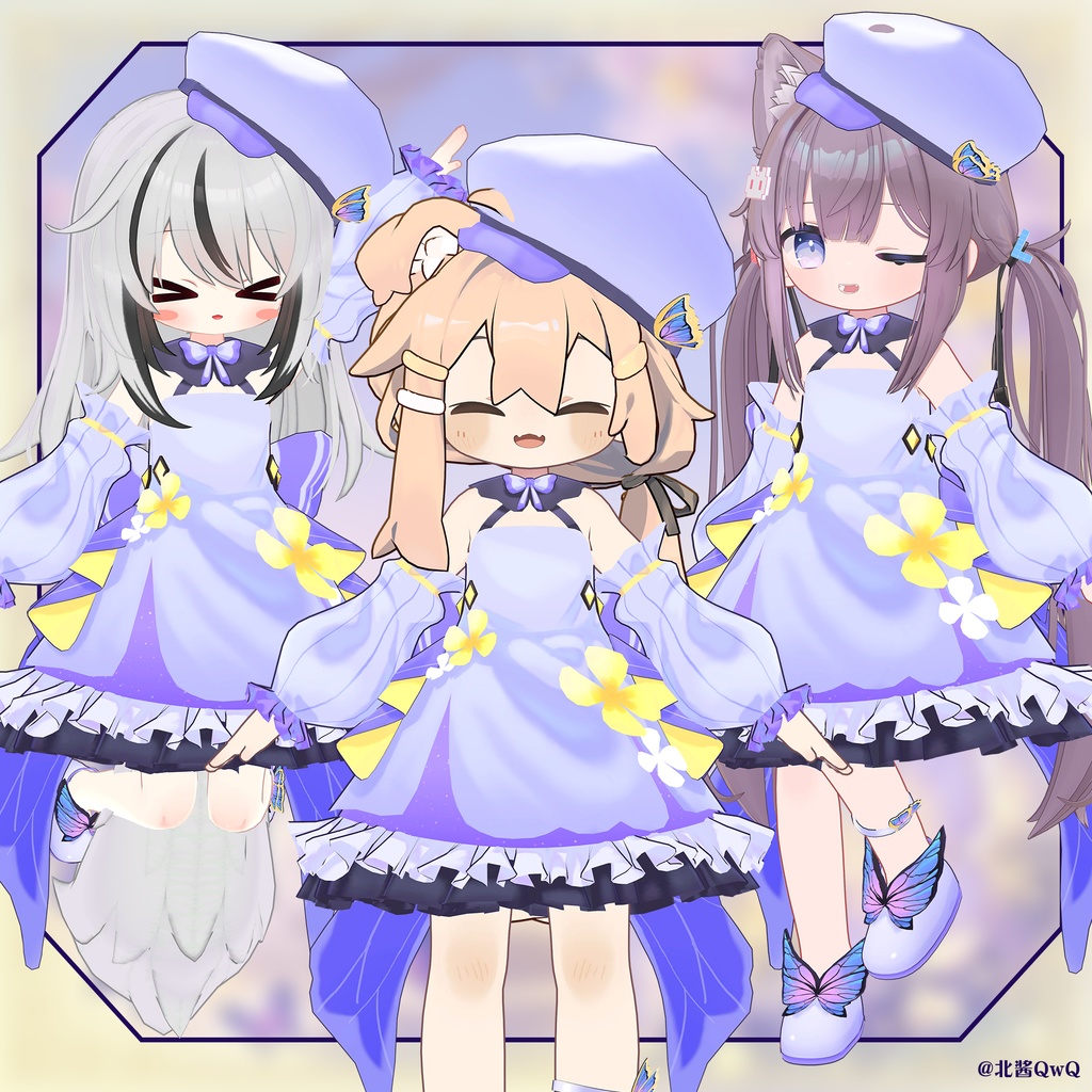 🦋蝶と花 Butterfly Bloom【4アバター対応】