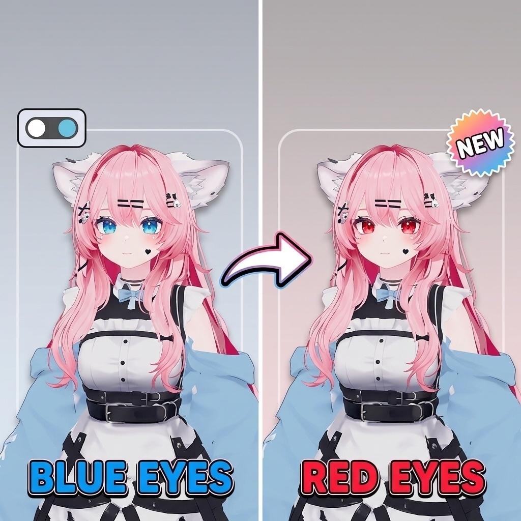 相手の視線で瞳の色が変わる!魔法のアイテクスチャー「Red_Glass」👁❤