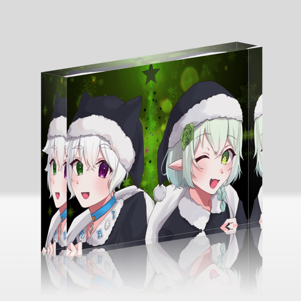 黒サンタアクリルブロック