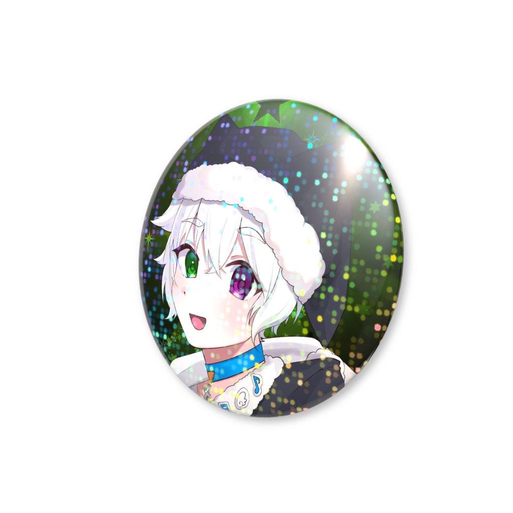 チロル黒サンタ缶バッチ