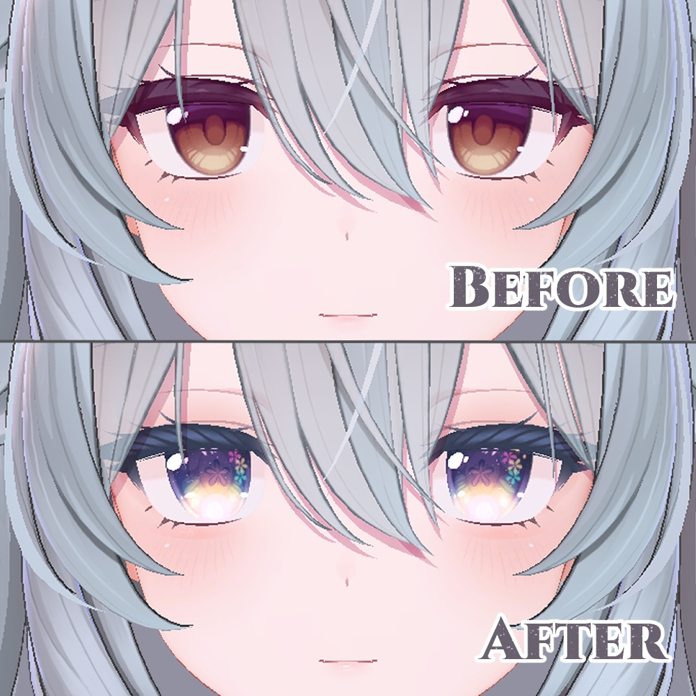 【4アバター対応】花咲くピュア乙女アイ&メイクテクスチャ【全10種】