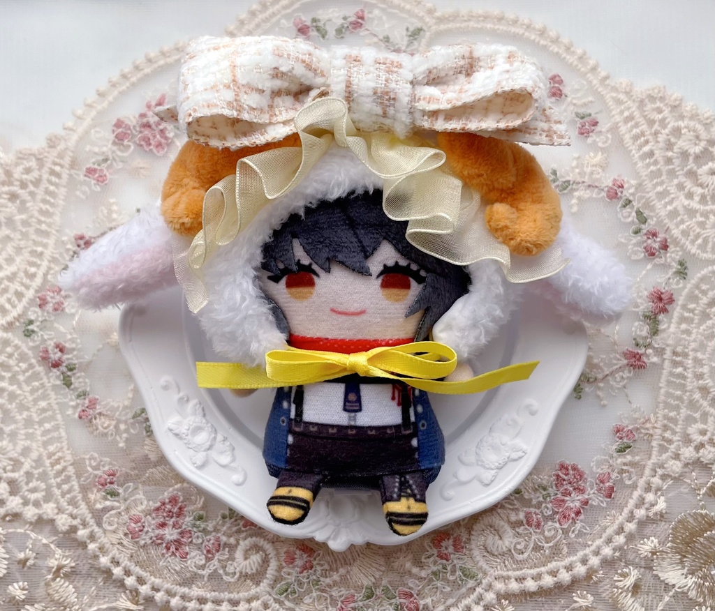 夢見る羊🐑 10〜12cm ぬい服 被り物 帽子