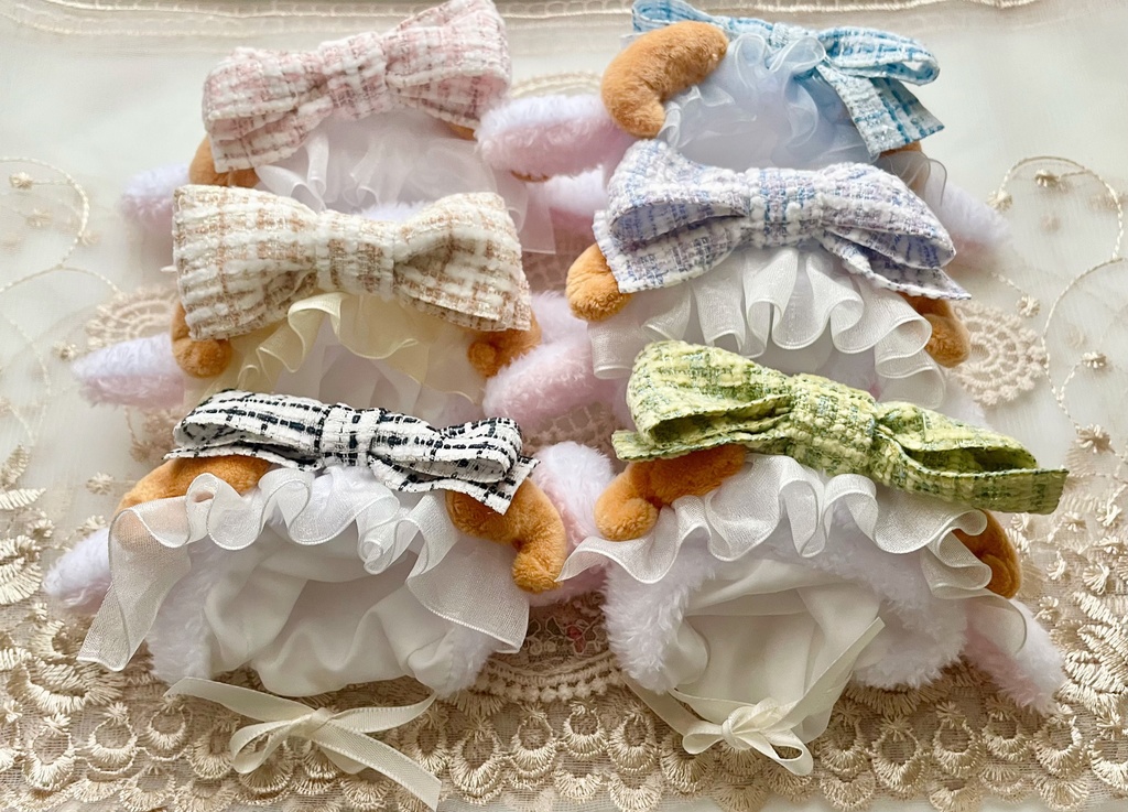 夢見る羊🐑 10〜12cm ぬい服 被り物 帽子