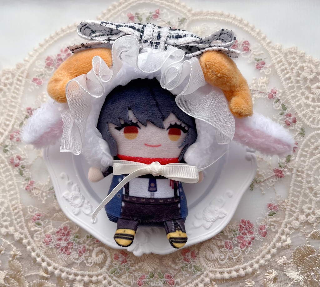 夢見る羊🐑 10〜12cm ぬい服 被り物 帽子