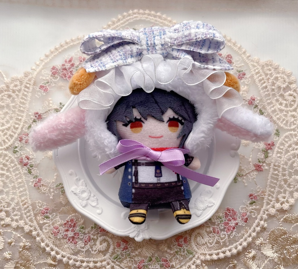 夢見る羊🐑 10〜12cm ぬい服 被り物 帽子