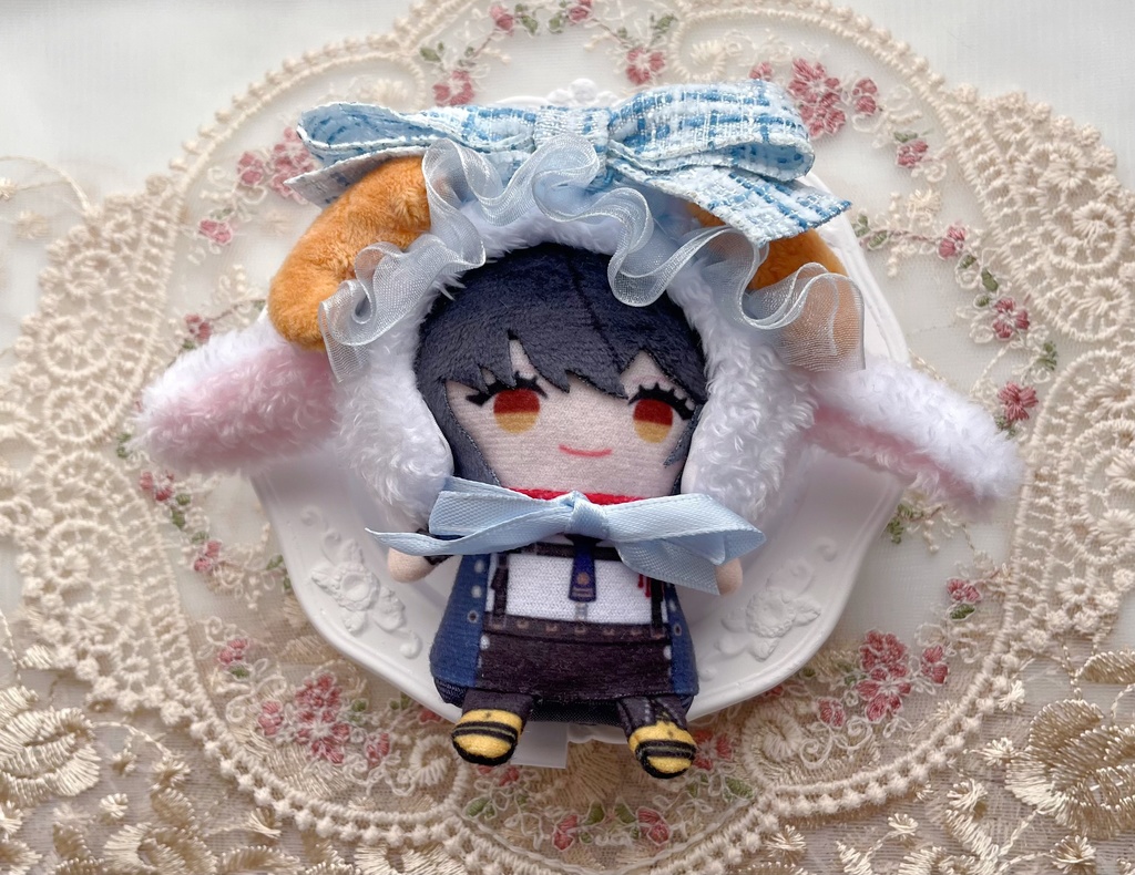 夢見る羊🐑 10〜12cm ぬい服 被り物 帽子