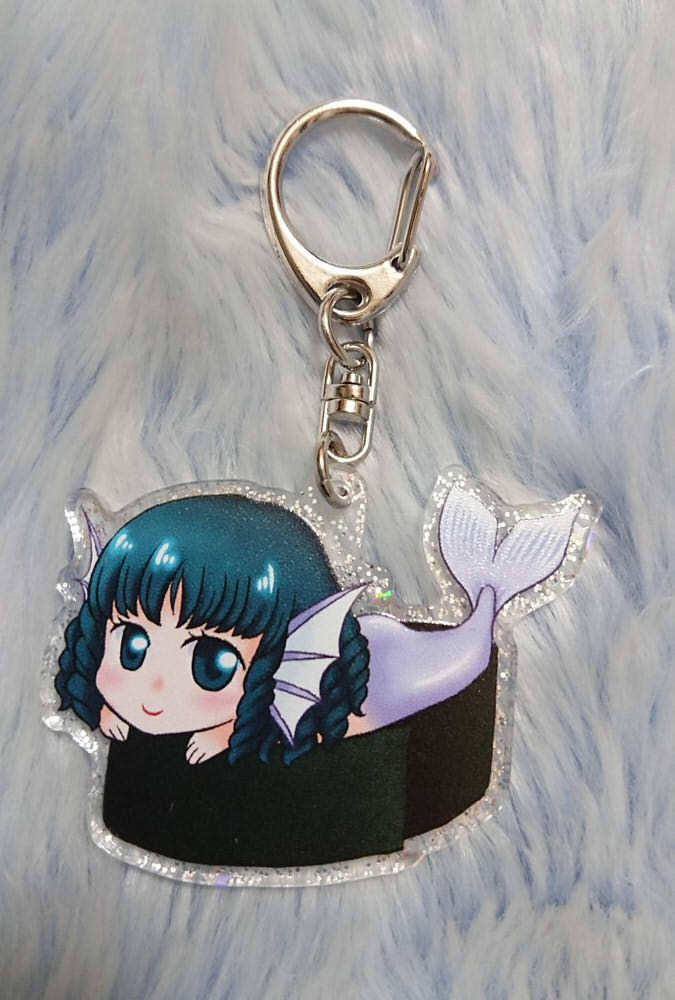 東方　わかさぎ姫　ラメアクキー　40×50mm