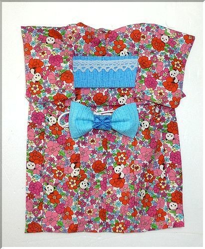 1/6ドール、 27センチドールサイズ 浴衣セット パンダ赤花柄