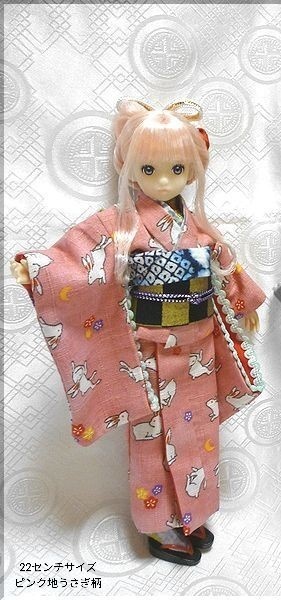 1/6ドール(22センチ、27センチサイズドール)用着物セット