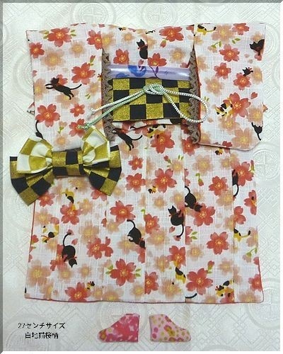 1/6ドール(22センチ、27センチサイズドール)用着物セット