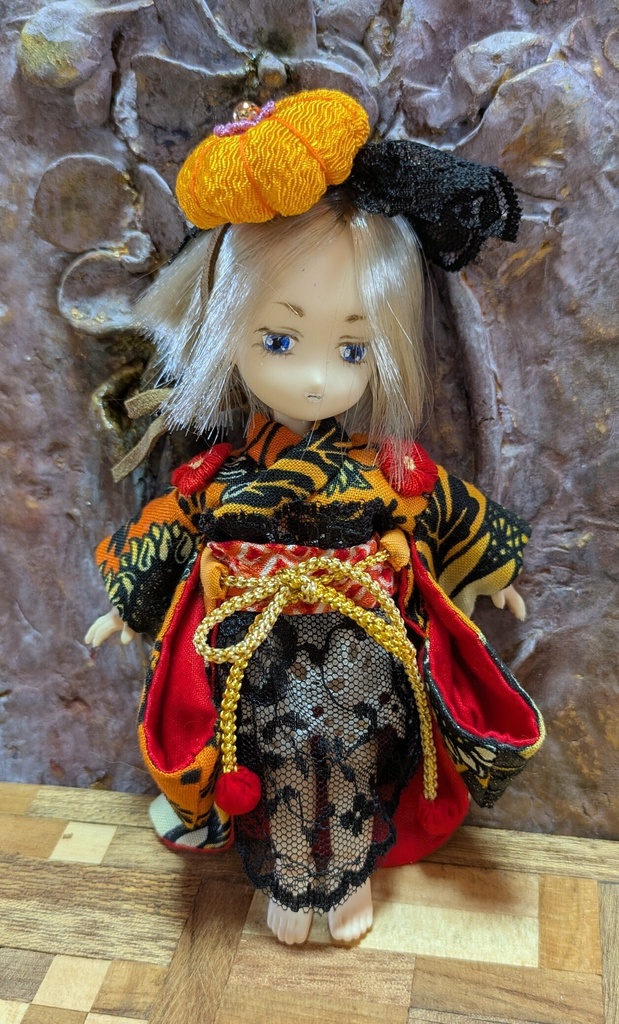 オビツ11·ねんどろいどサイズ　ハロウィン着物ドレス