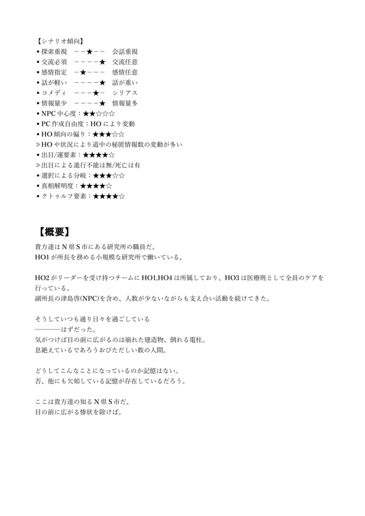 CoCシナリオ「■■■■ない僕たちは、」【SPLL:E107558】