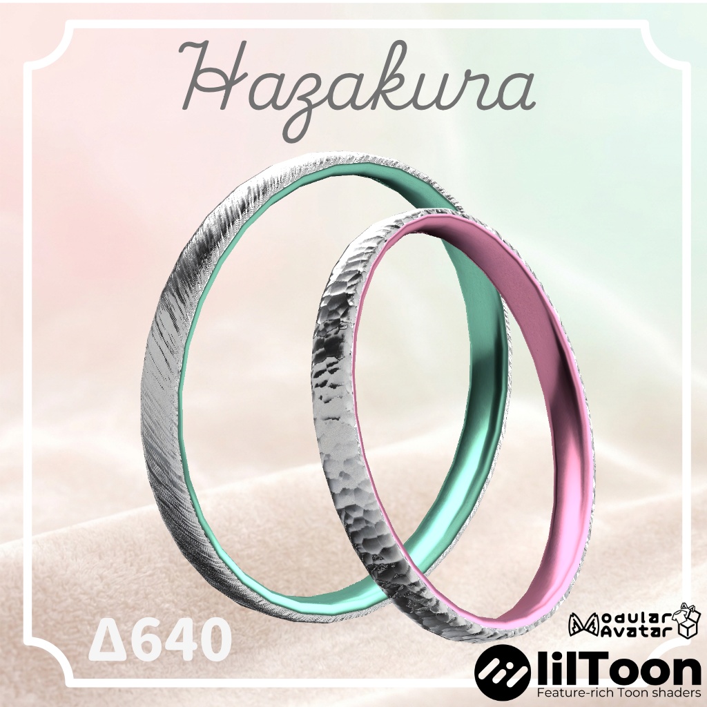 【VRC想定】金属質感リング <Hazakura>