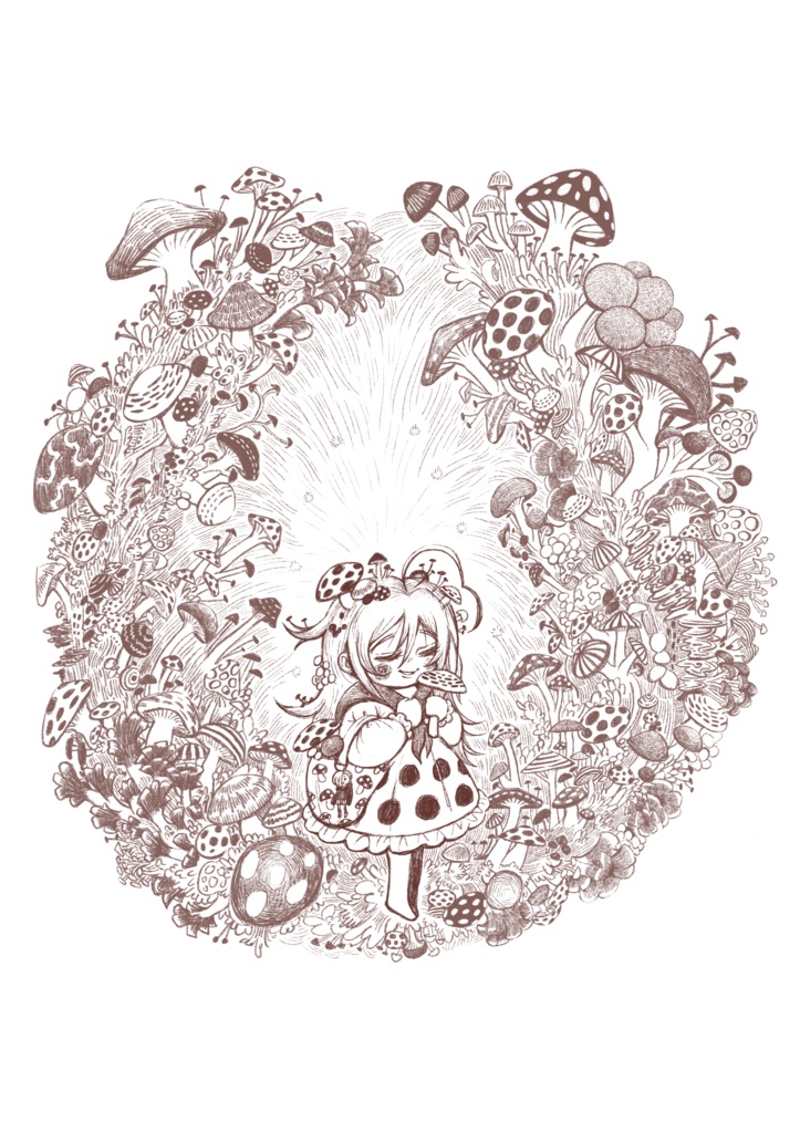 輝子ボタニカル茸エコバッグ