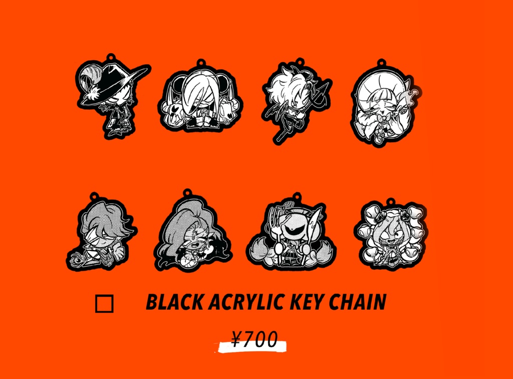 [07/29~] Black acrylic key chain 