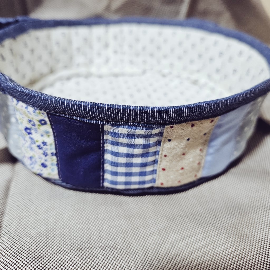 【推しぬいやお菓子入れに】浅型パッチワークバッグ