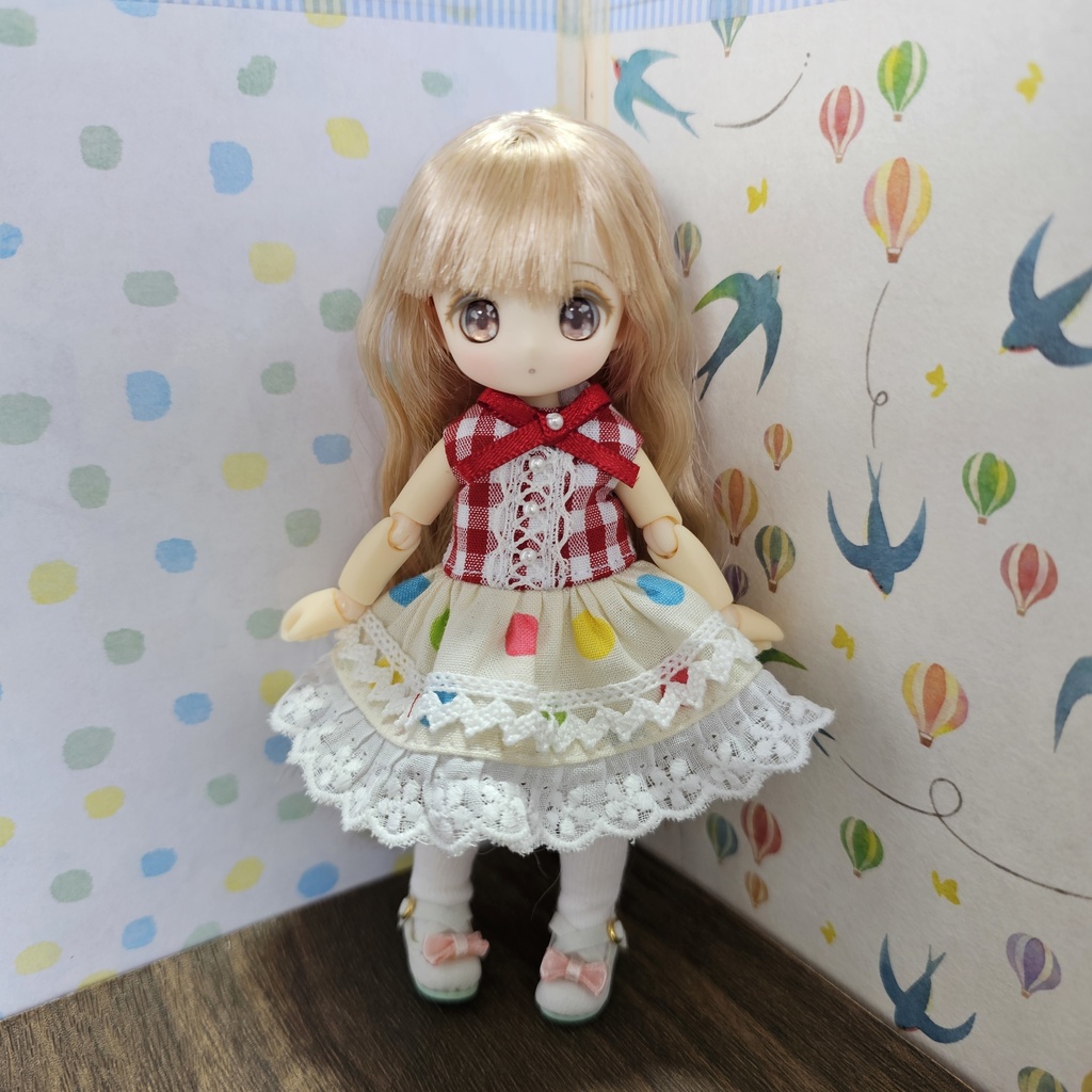 【オビツ11・ピコニーモ】ノースリーブドレスセット 4