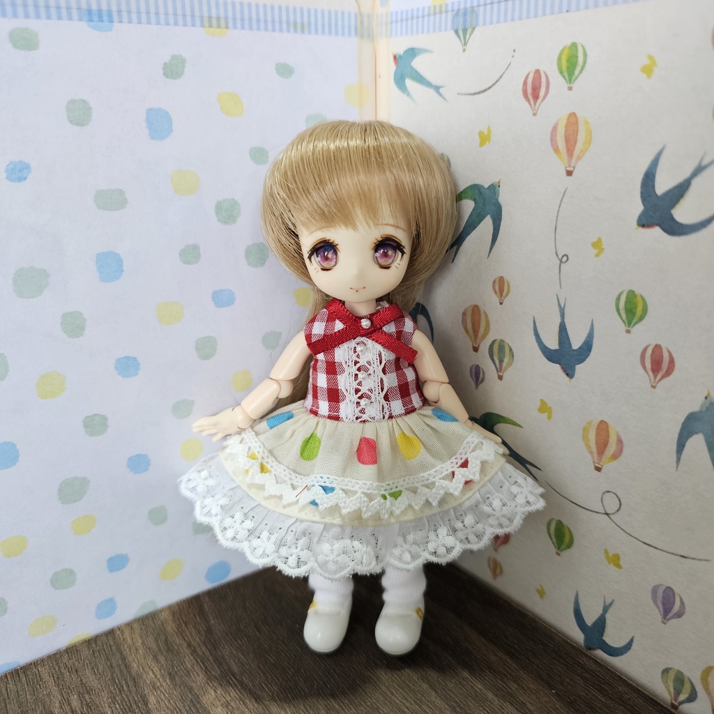 【オビツ11・ピコニーモ】ノースリーブドレスセット 4