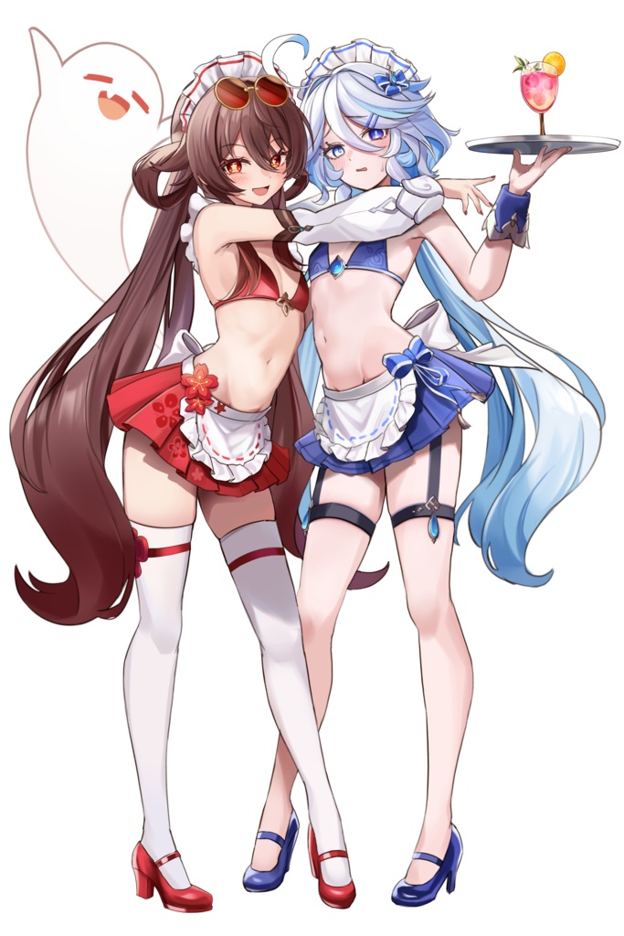原神 水着メイド 胡桃&フリーナ　特大アクリルスタンド