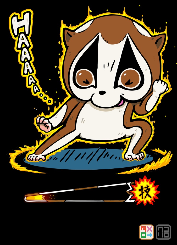 技ゲージをタメローTシャツ(黒)