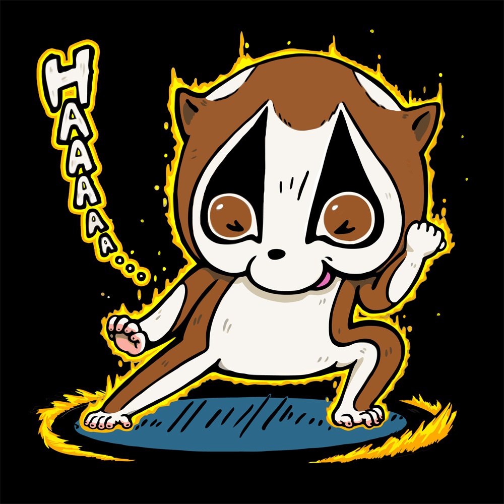 パワーをタメローTシャツ (フルグラフィックTシャツ)【両面印刷】【黒】