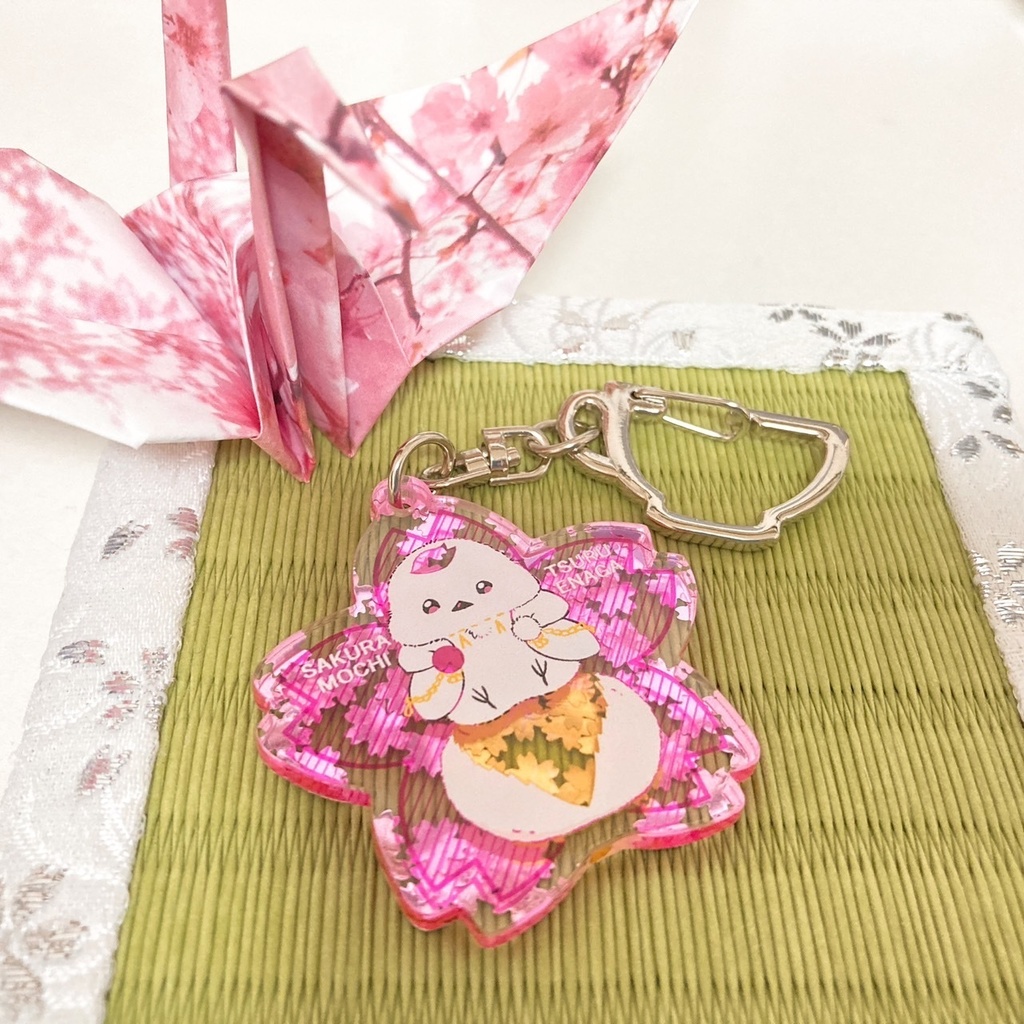 鶴エナガと桜餅アクキー