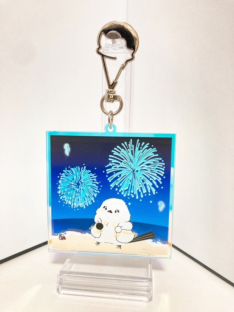 鶴エナガと花火アクキー